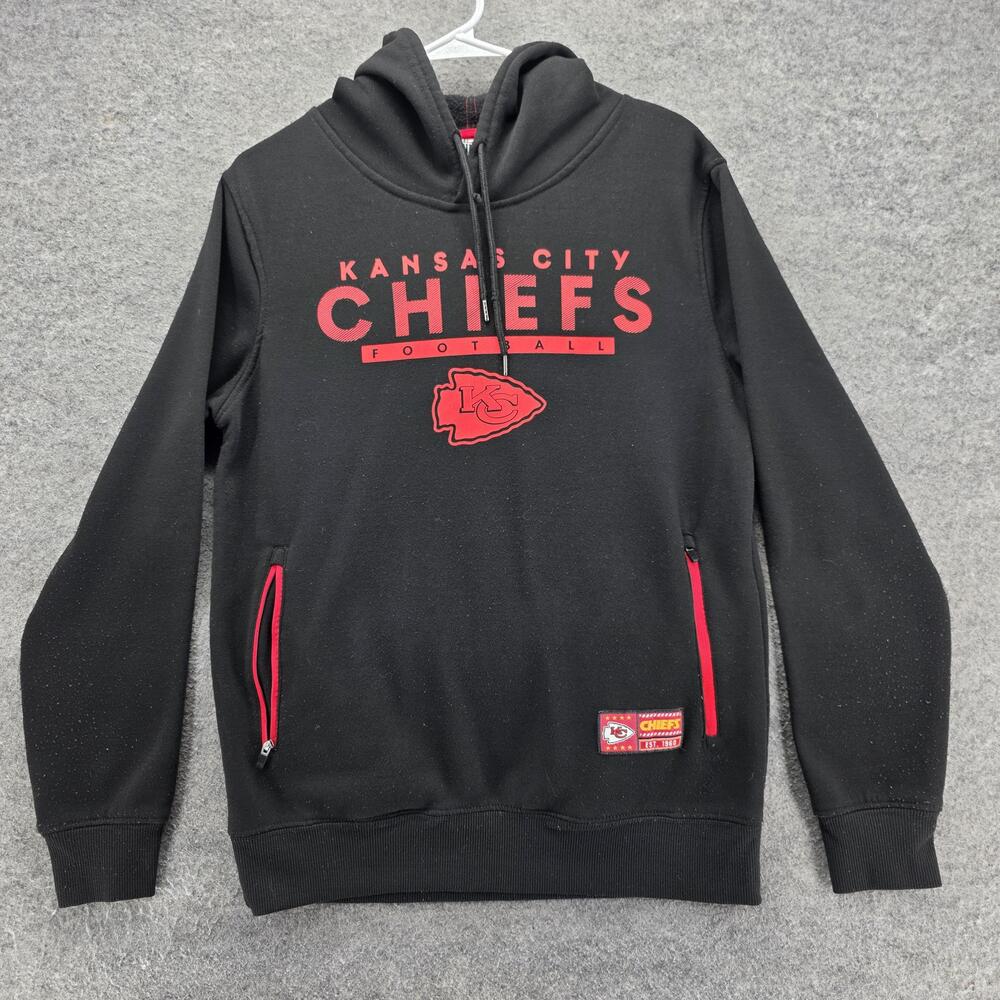 Kansas City Chiefs Hoodie Pullover Mens Small Black NFL Football Team Apparel